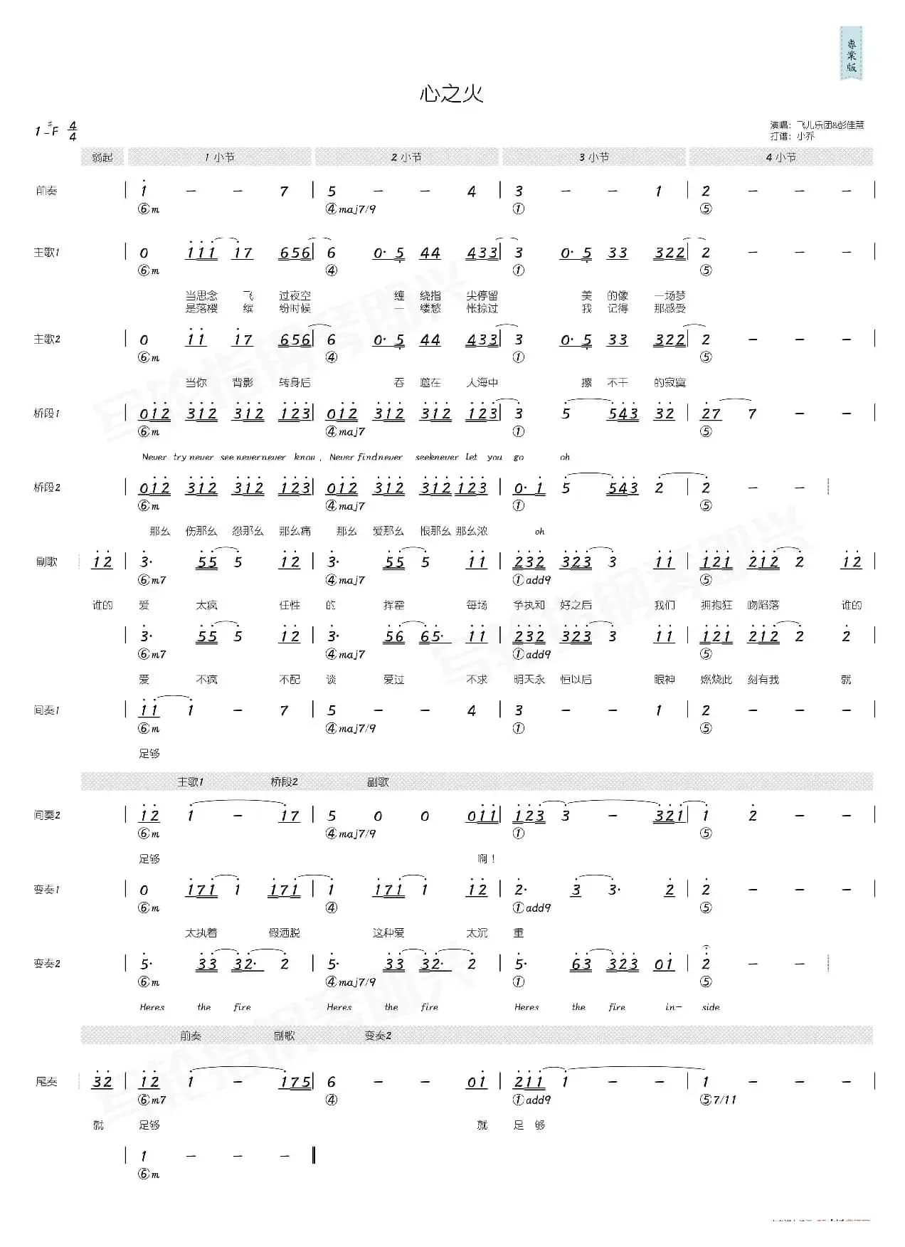 心之火（简和谱）