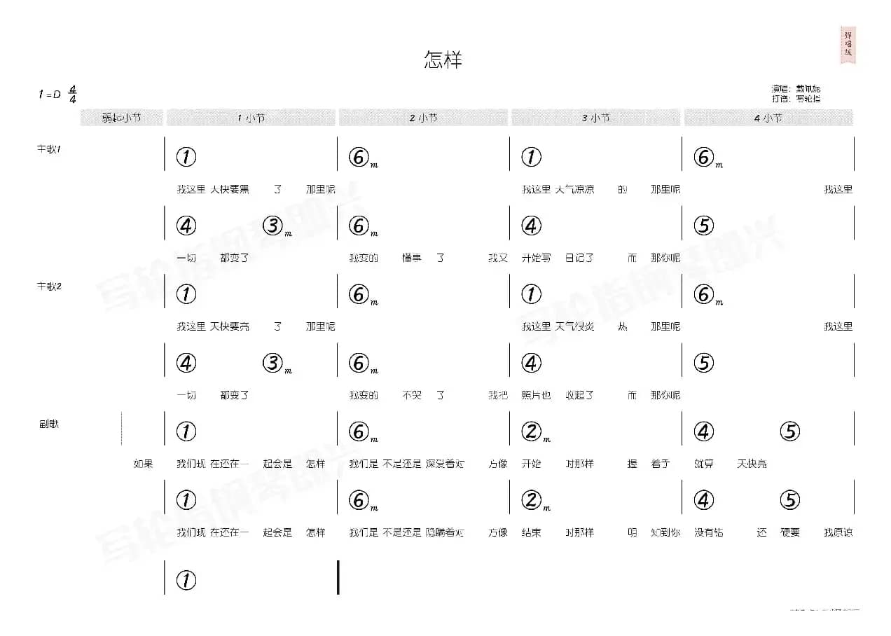 怎样（简和谱）