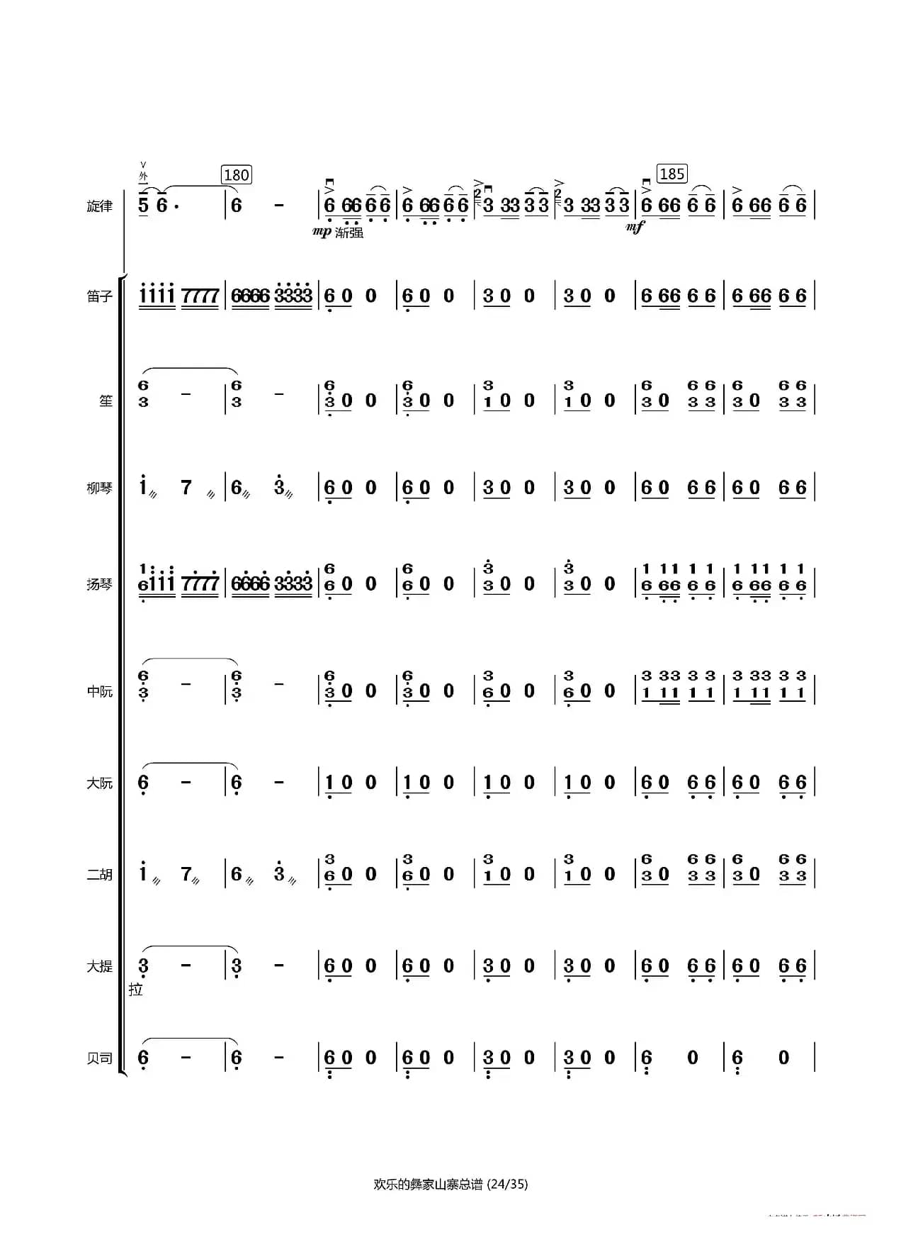 欢乐的彝家山寨总谱（小小张制谱）