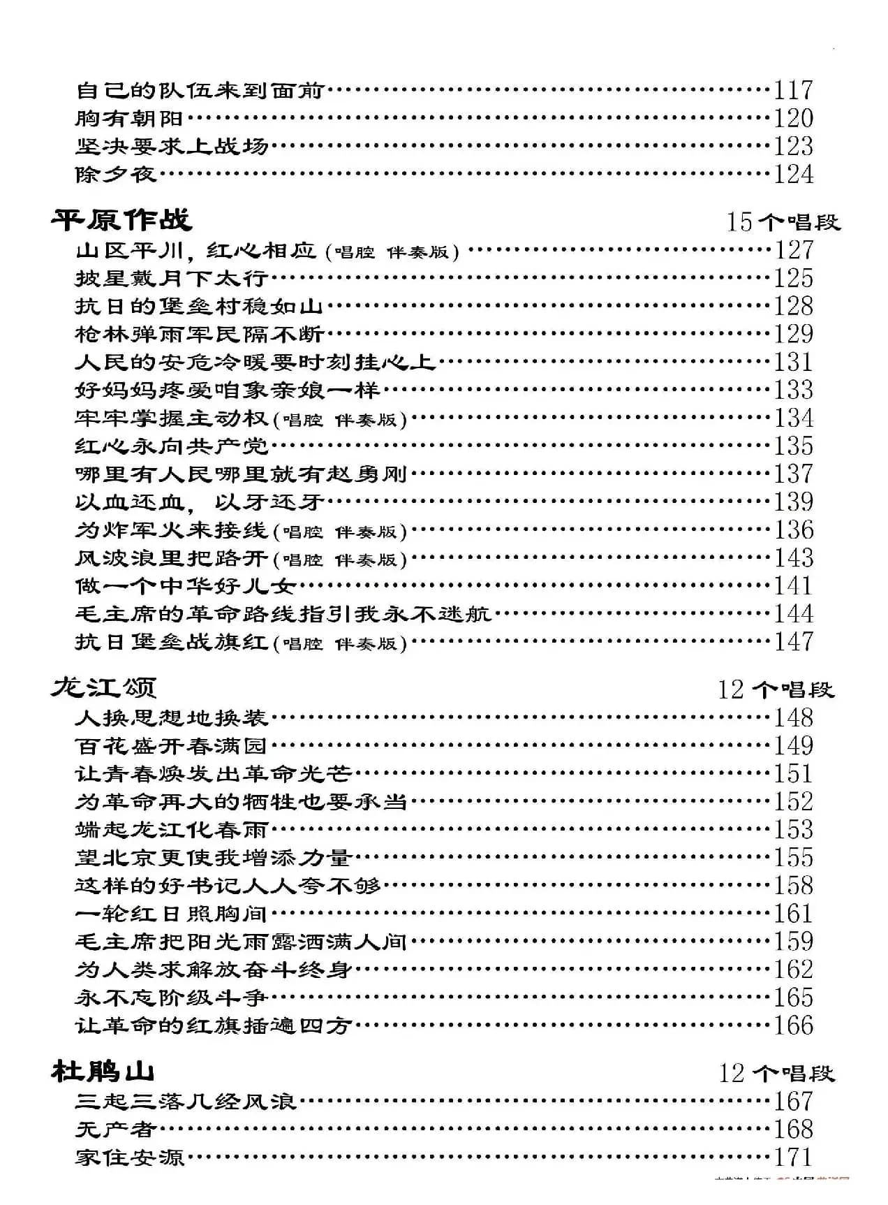 样板戏电子书目录