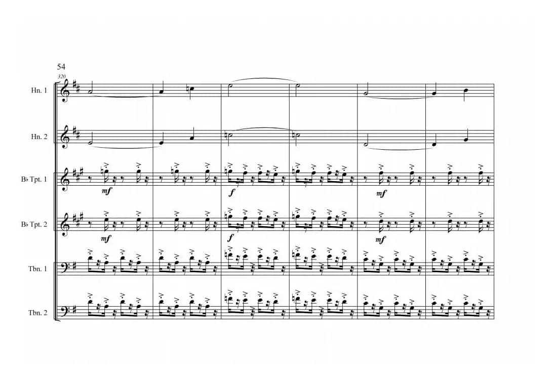 铜管六重奏《中国航母前奏曲》总谱（周开屏原创）