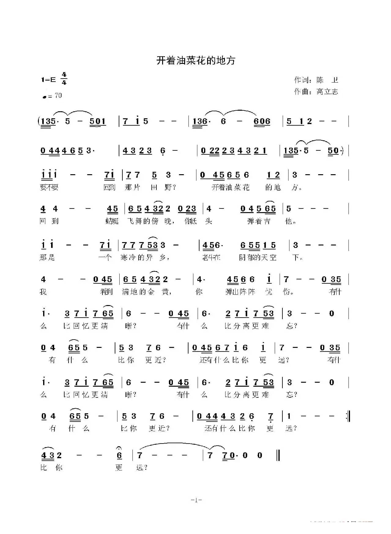 开着油菜花的地方