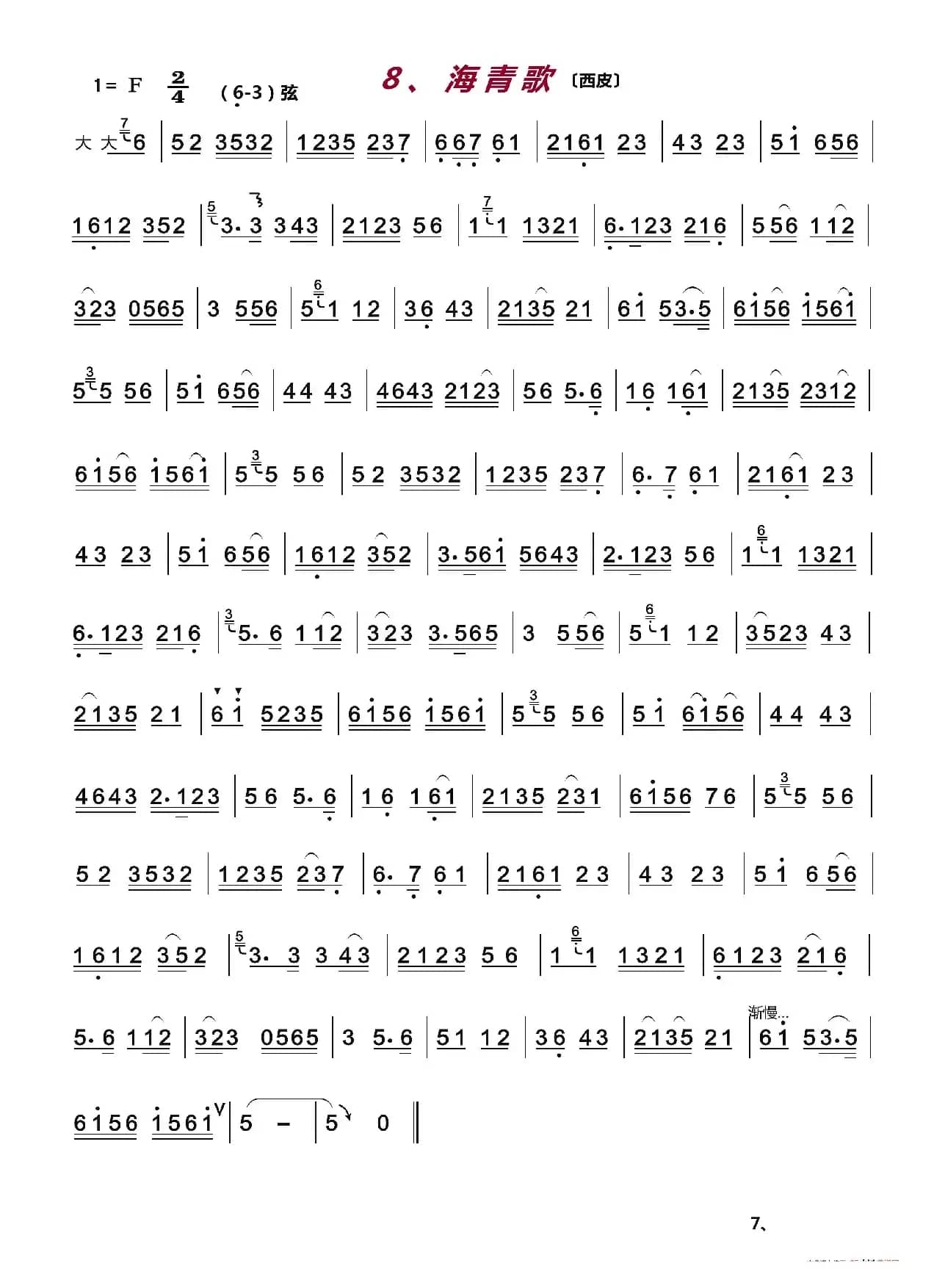 京剧伴奏曲牌13首