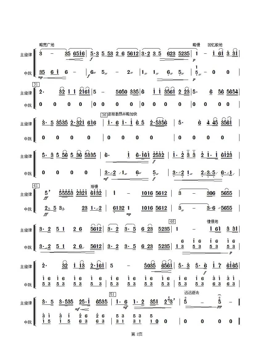 二泉映月（中阮分谱）