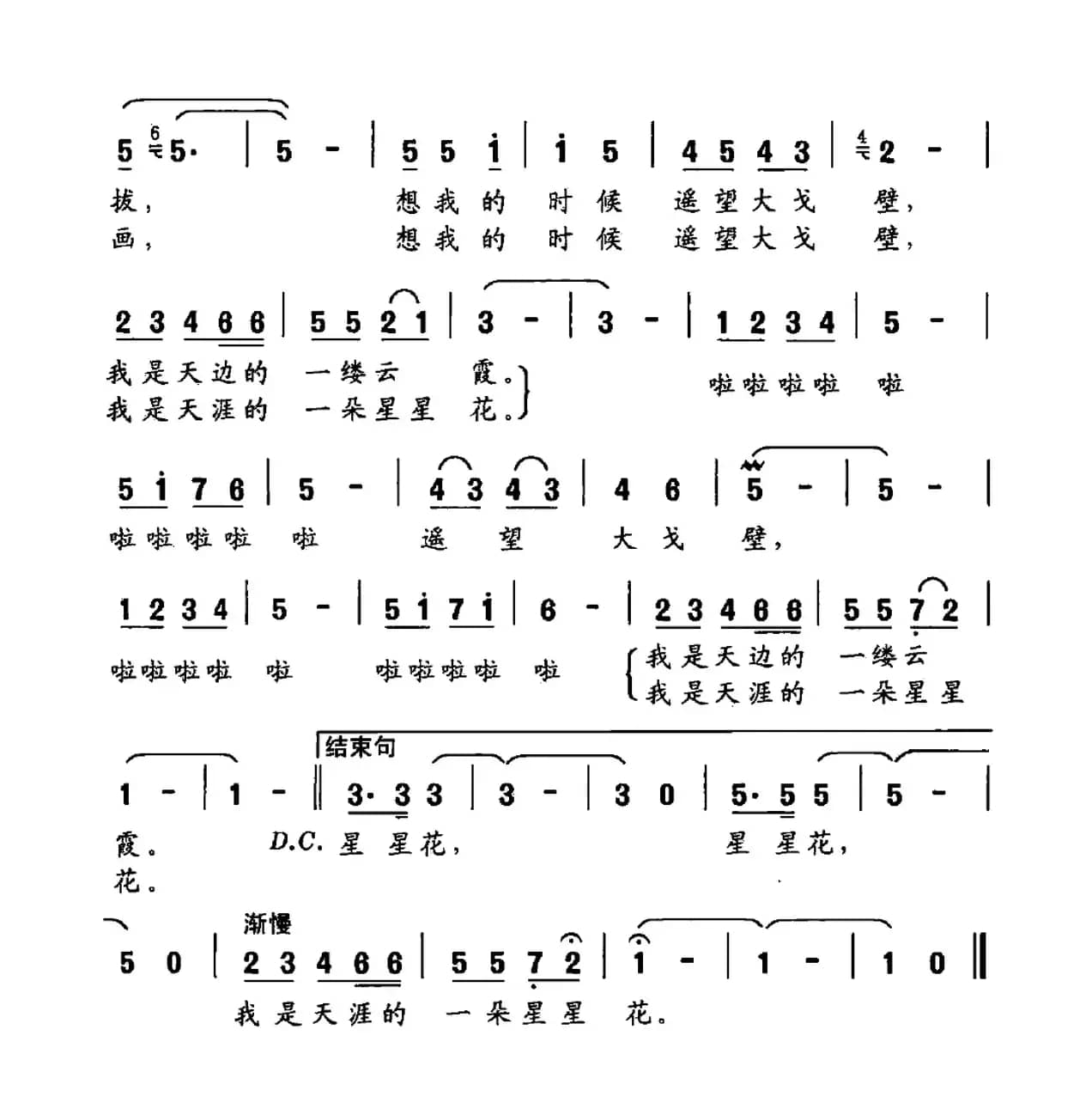 星星花（李晓军词 冷新华曲）