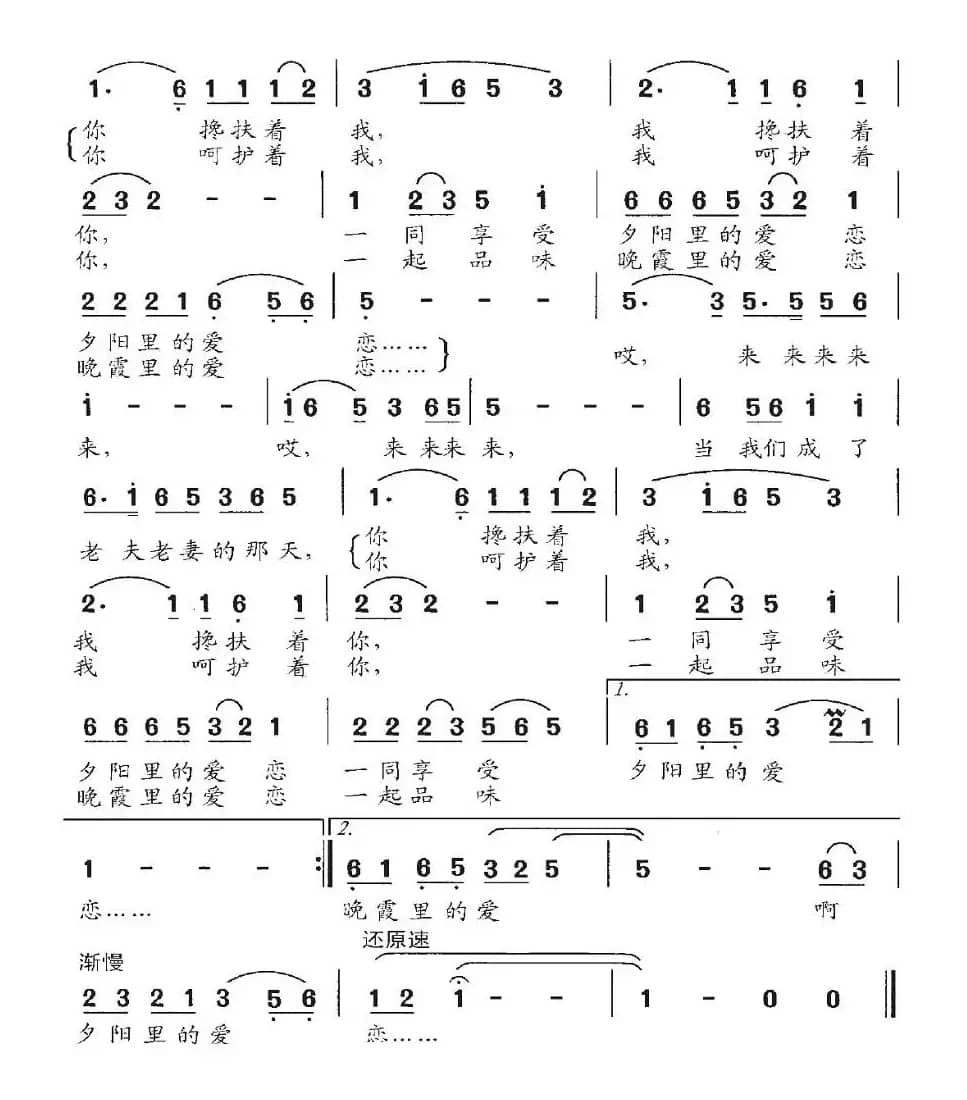 晚霞里的爱恋（唱给未来的老夫老妻）