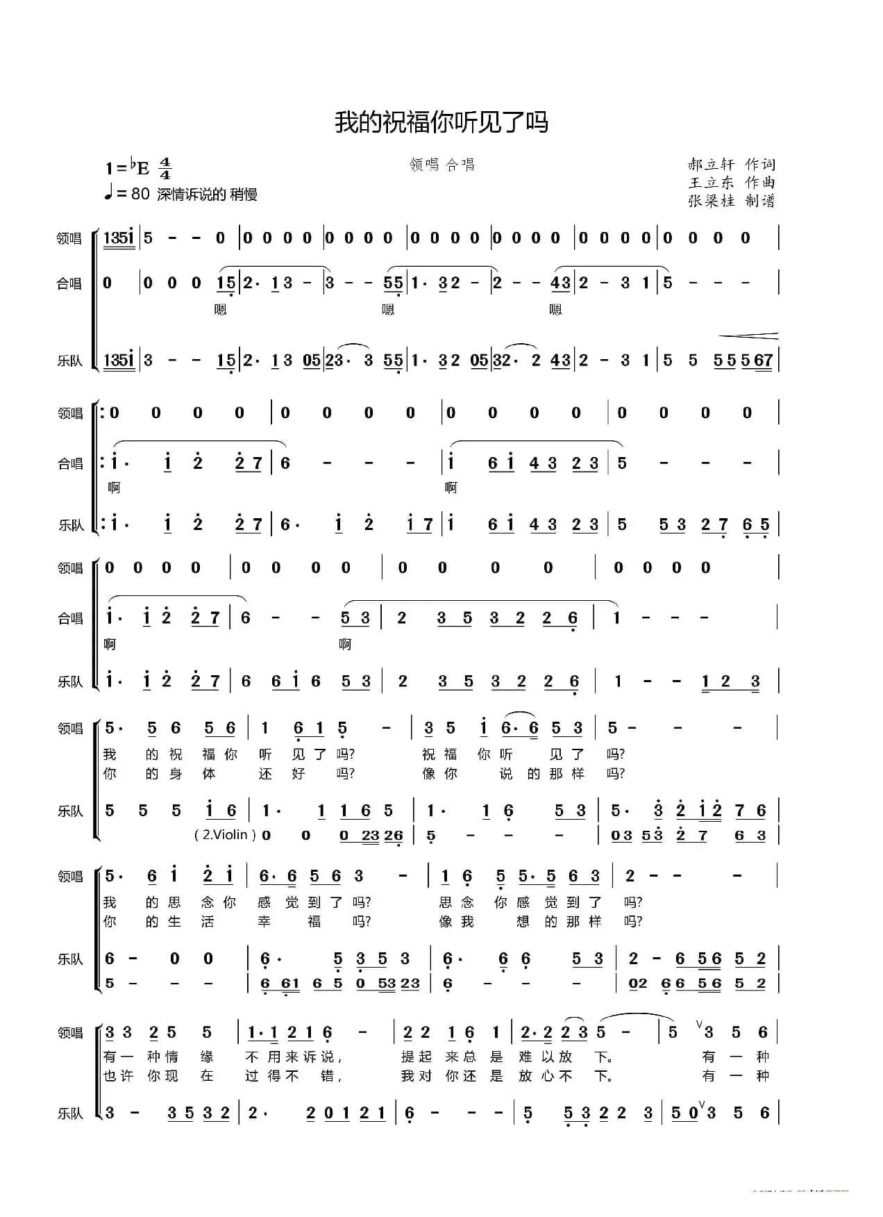 我的祝福你听见了吗