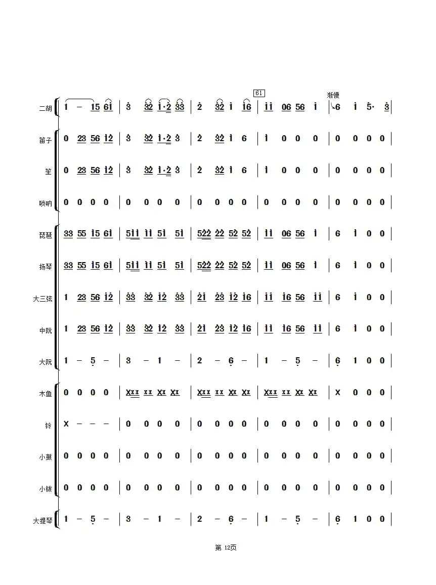 扬州小调（民乐合奏总谱）