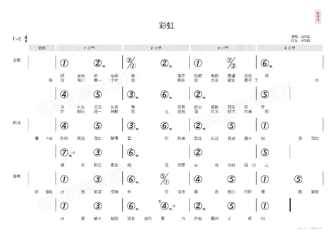 彩虹（简和谱）