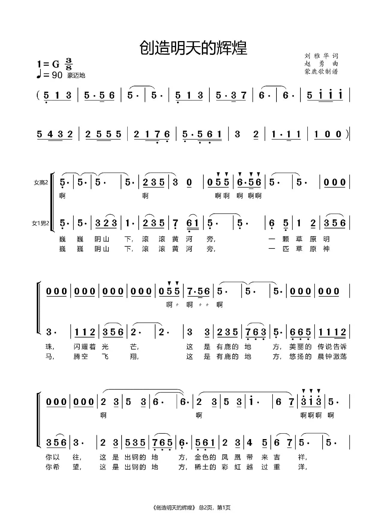 创造明天的辉煌（原创歌曲）