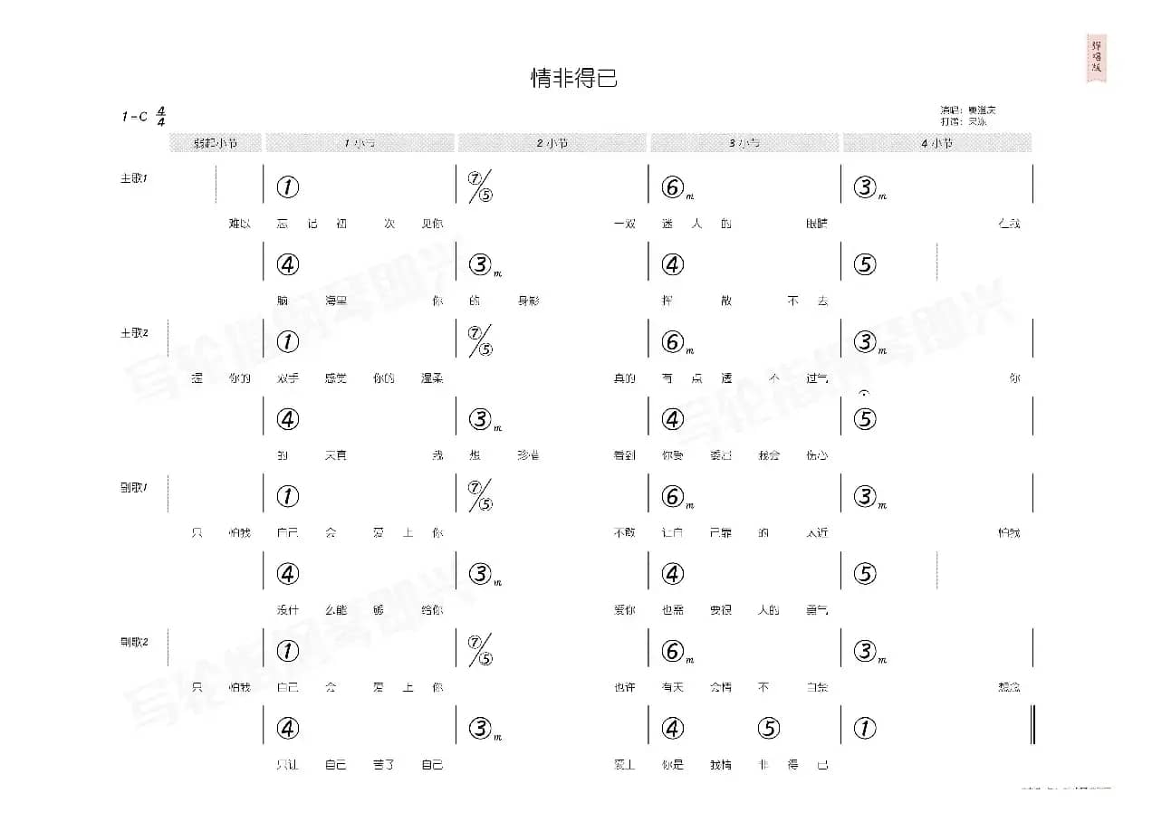 情非得已（简和谱）