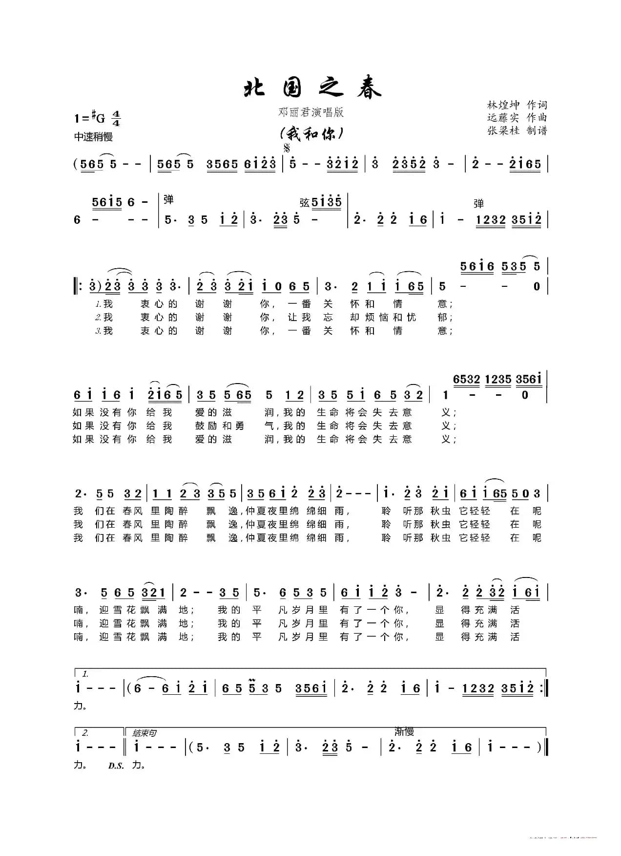 北国之春(我和你)（邓丽君演唱版）