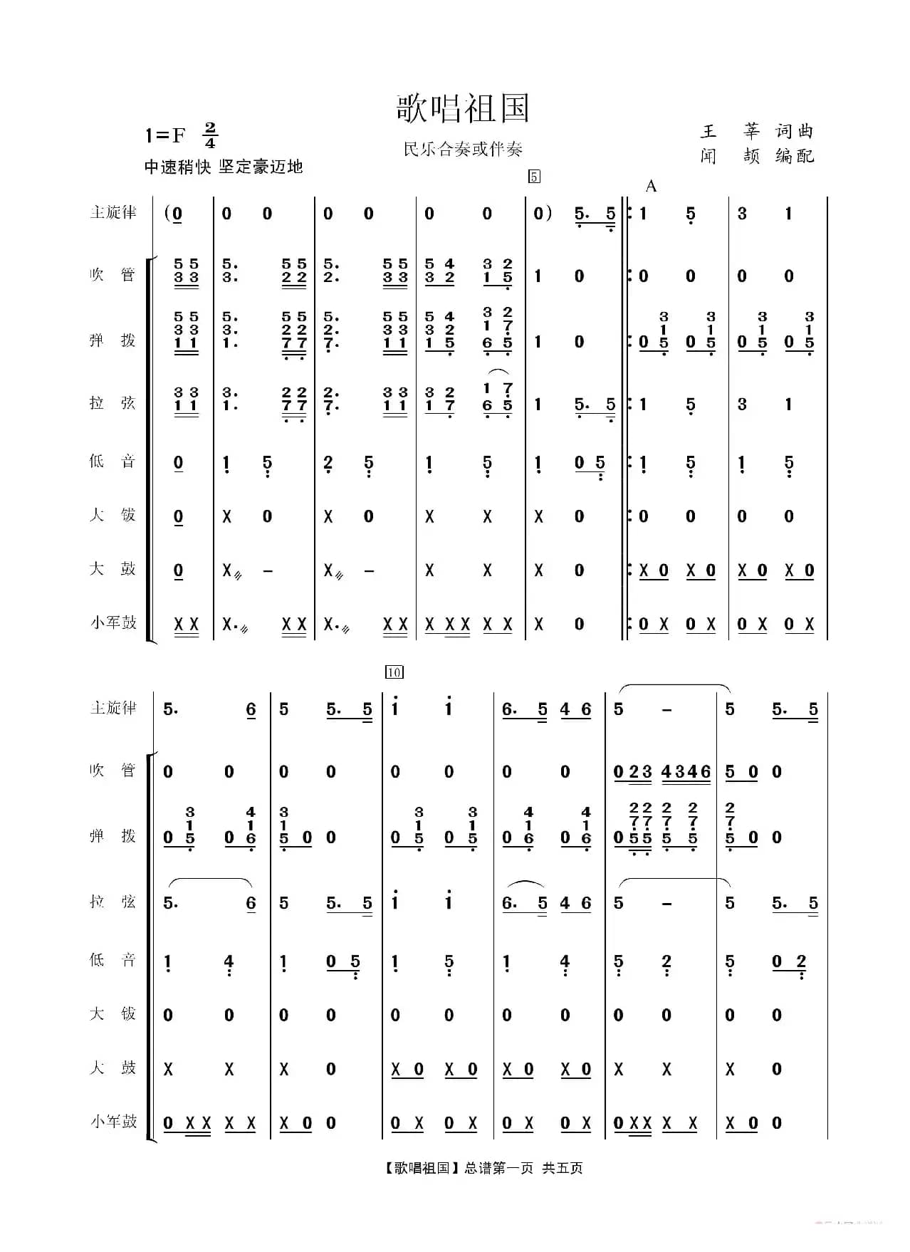 歌唱祖国（民乐合奏）