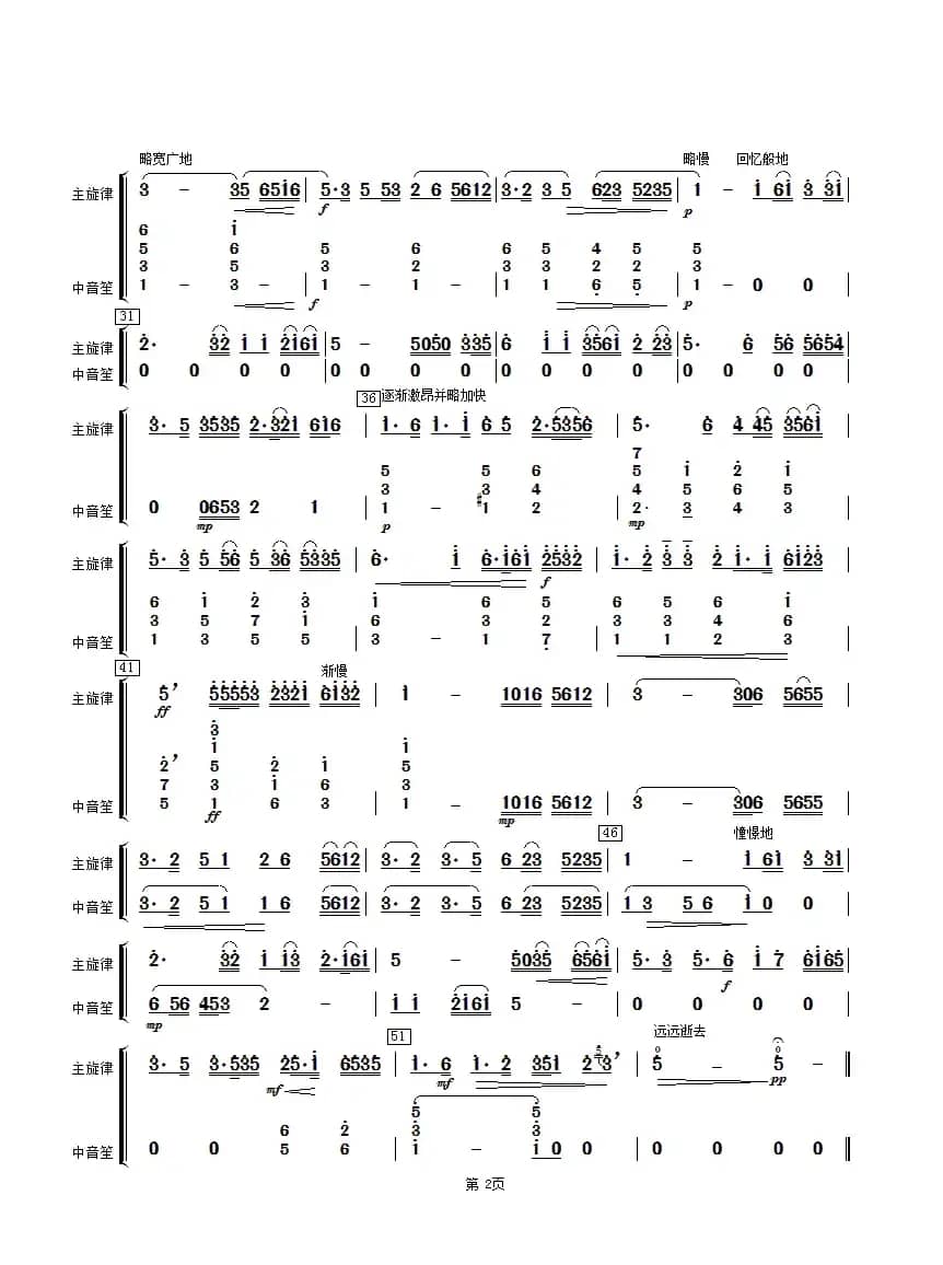 二泉映月（中音笙分谱）