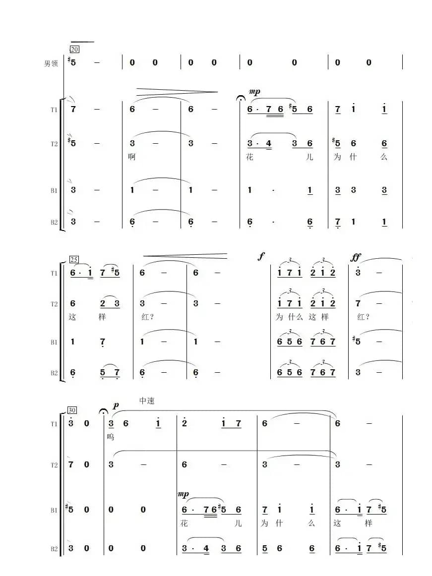 花儿为什么这样红（男声合唱）