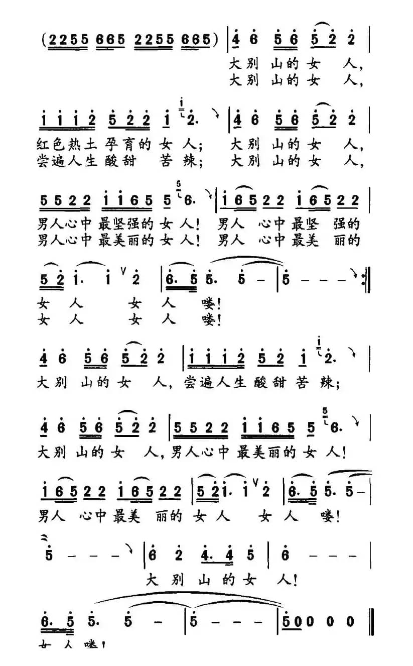 大别山的女人（瞿晓词 张艺军曲）