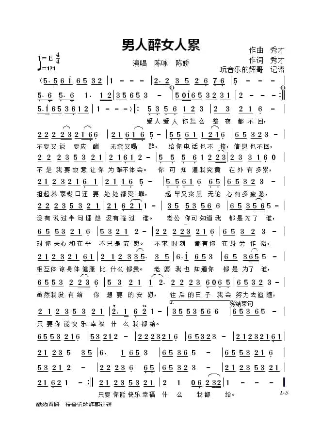 男人醉女人累（陈咏  陈娇）