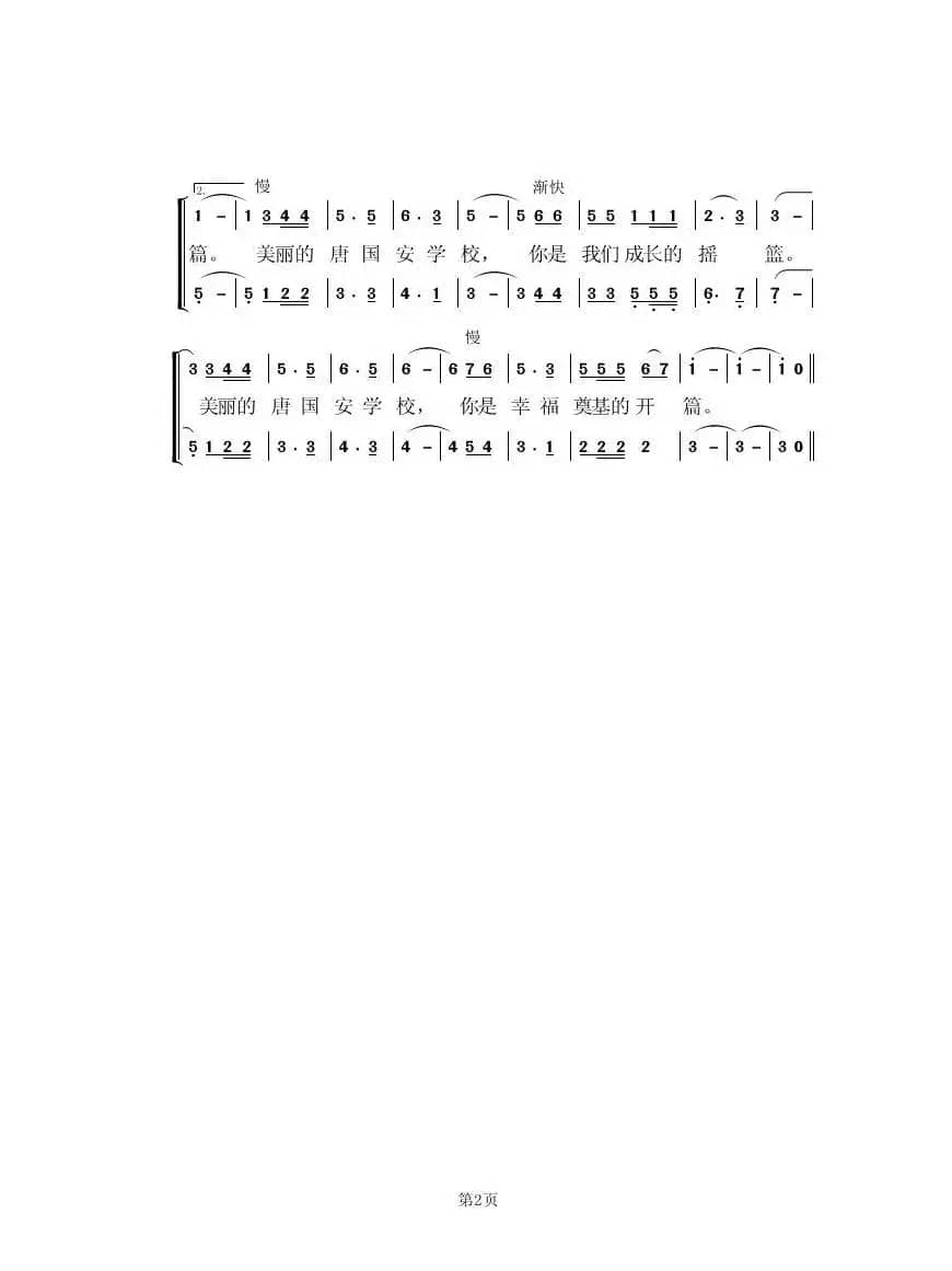 你是我们成长的摇篮（唐国安纪念学校赞歌）