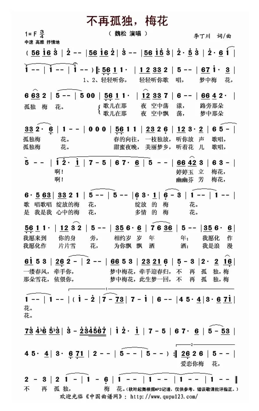 不再孤独，梅花