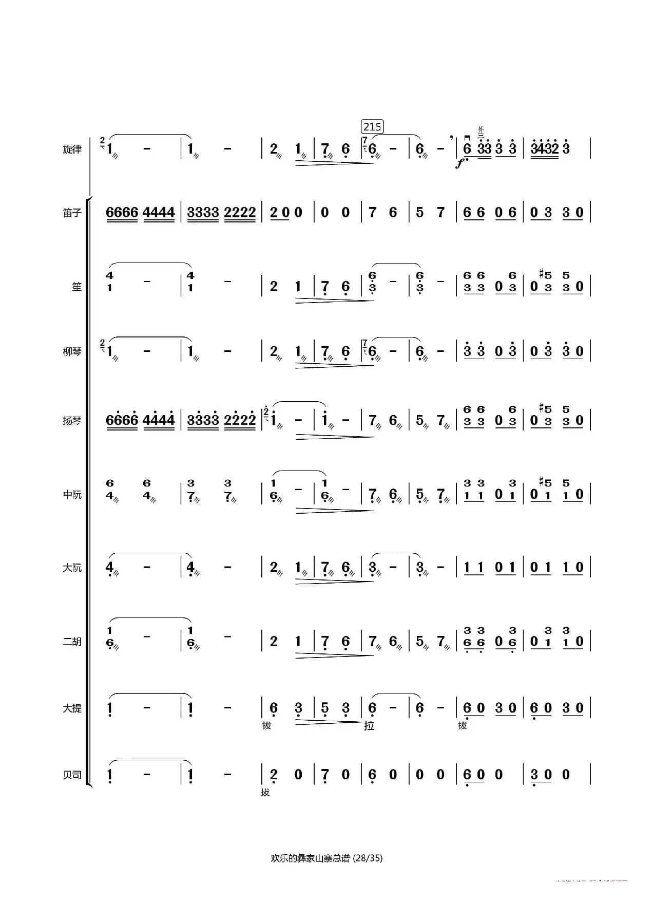 欢乐的彝家山寨总谱（小小张制谱）