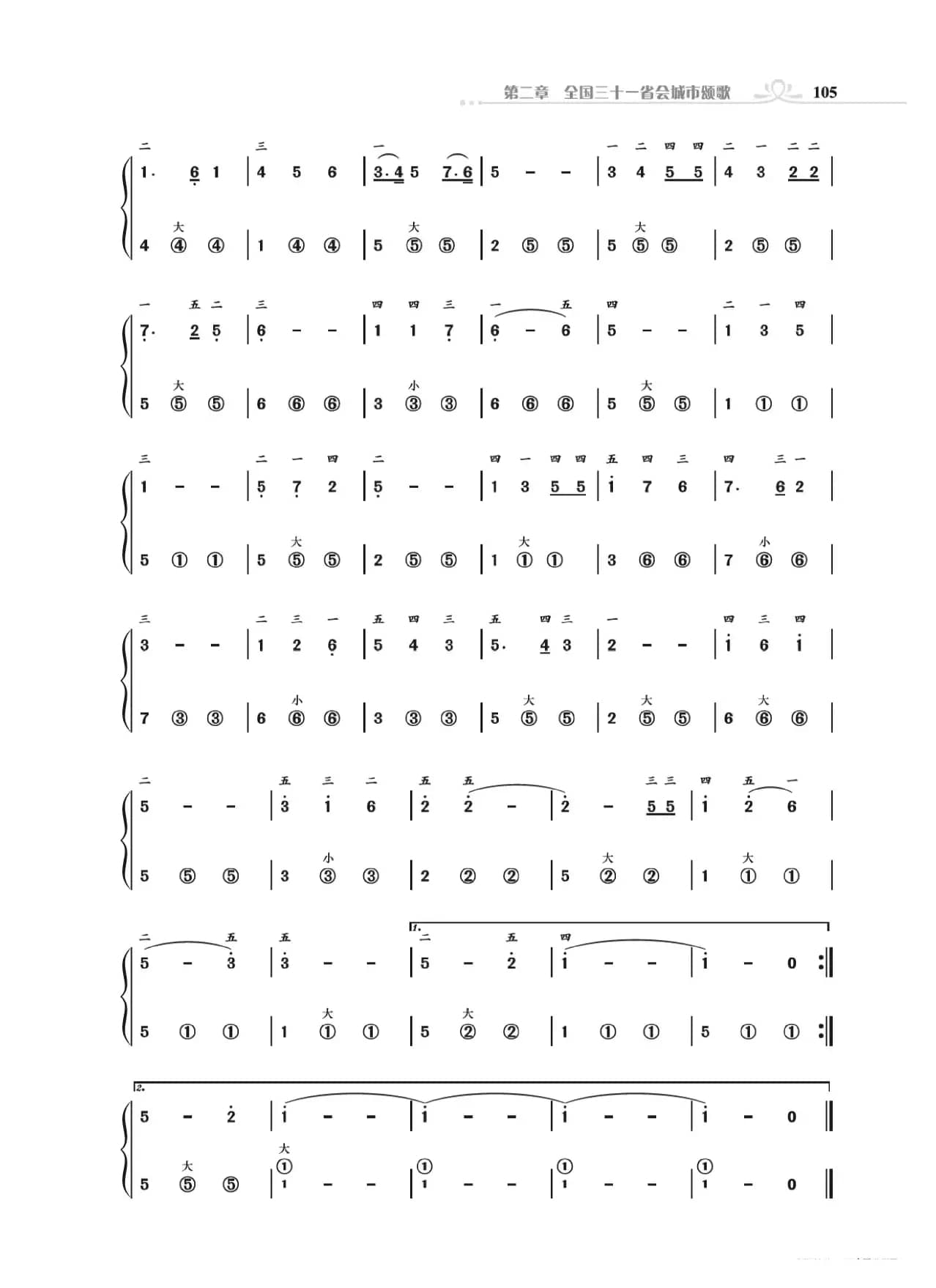 手风琴基础训练附录31首省城颂歌（朱国鑫编著）