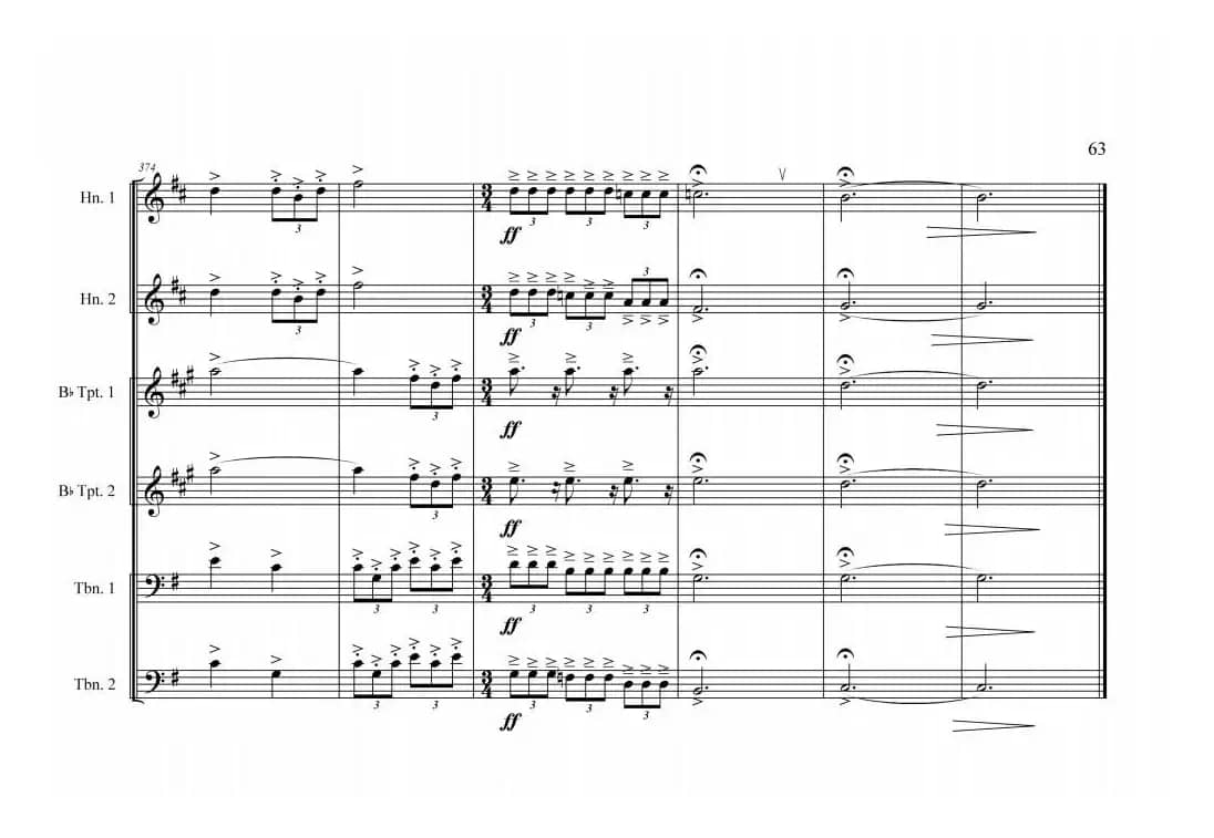 铜管六重奏《中国航母前奏曲》总谱（周开屏原创）