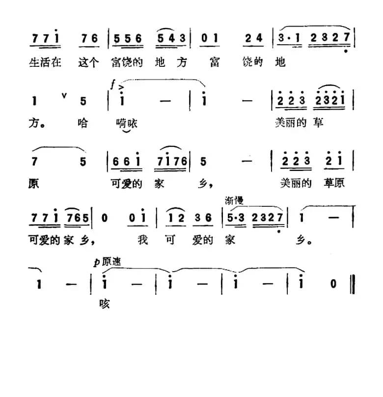 美丽的草原 可爱的家乡（纪录片《在伊犁河谷草原上》插曲）