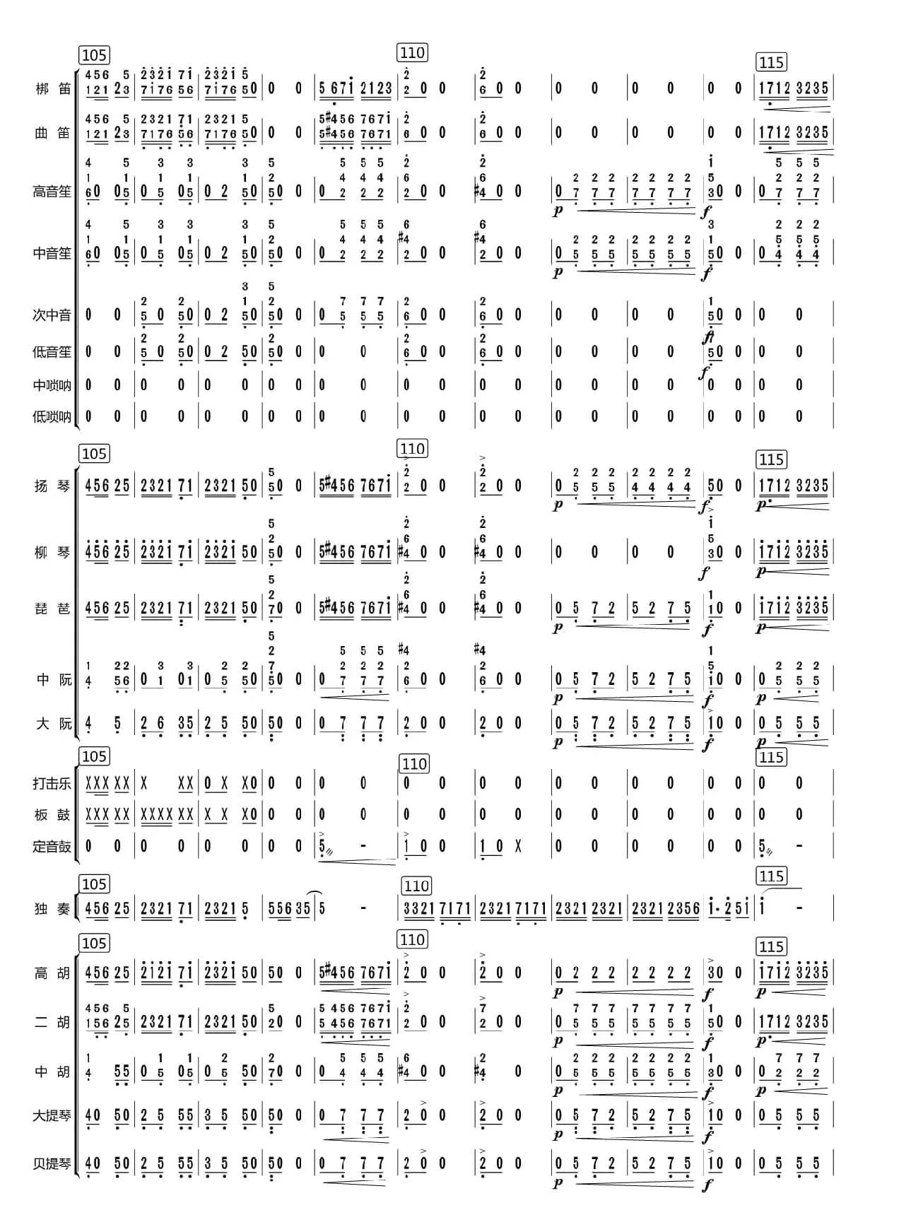 洪湖随想曲（总谱）