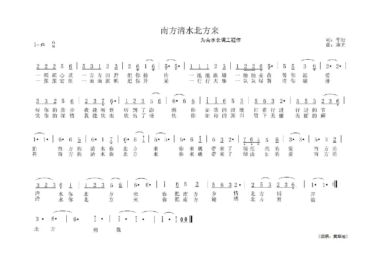 南方清水北方来（为南水北调工程作）
