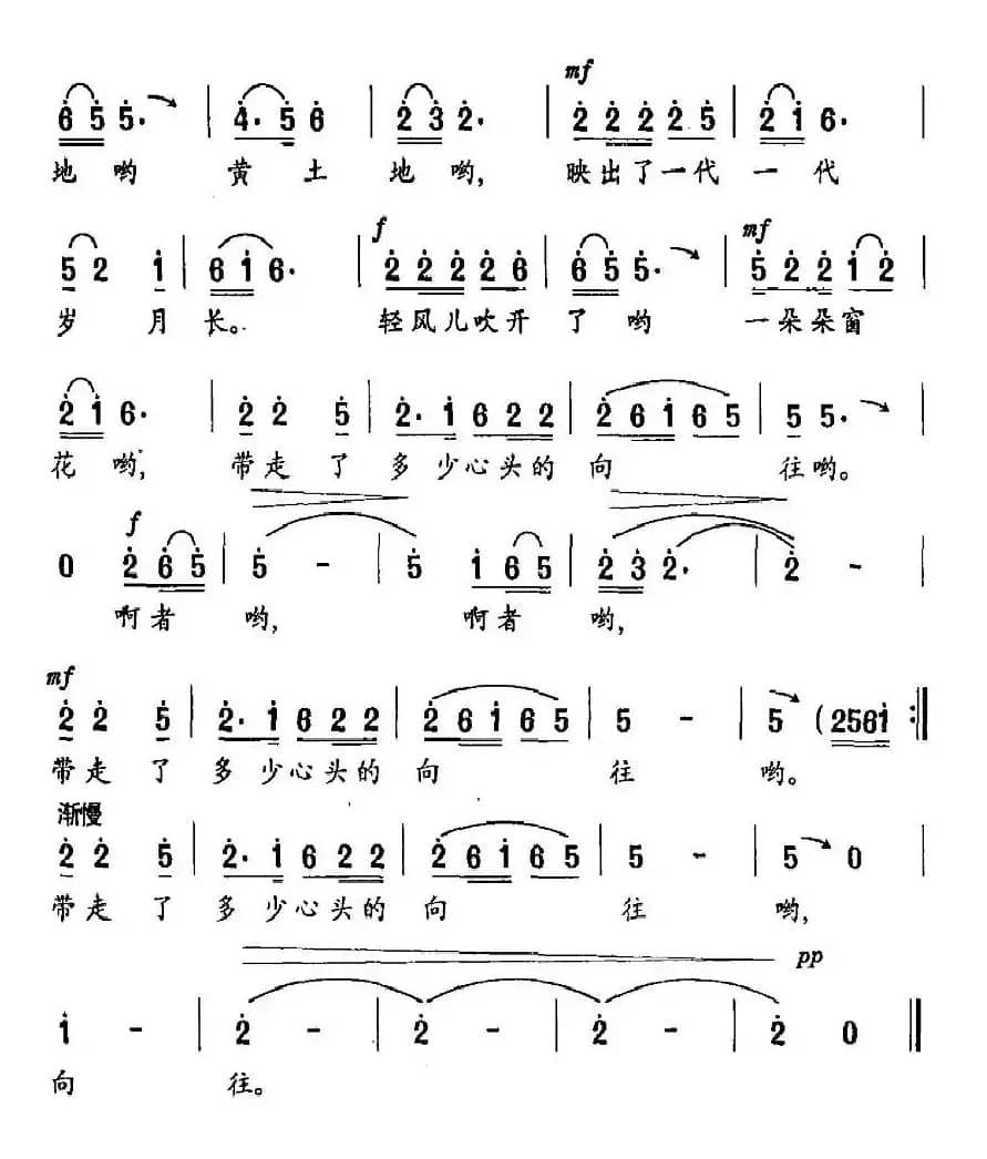 晚霞中的黄土地（晨枫词 刘启明曲）