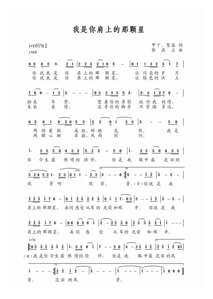 我是你肩上的那颗星