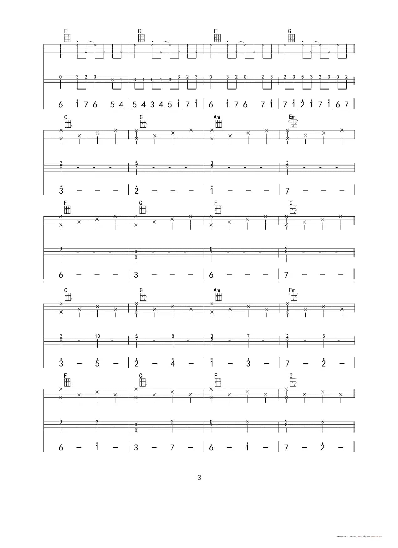 卡农 in C（ukulele重制版）