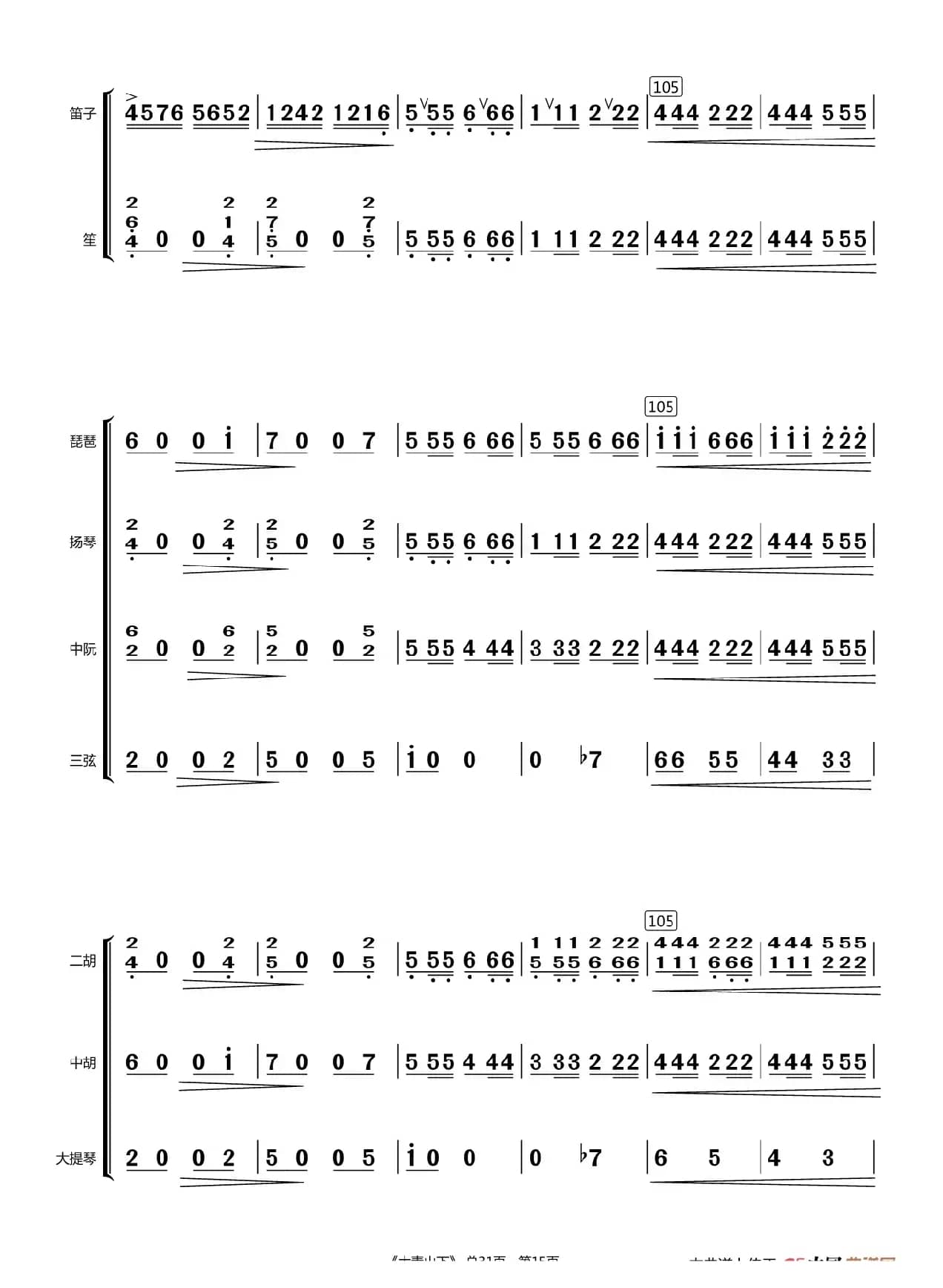 大青山下（总谱）