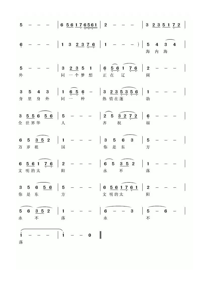 祖国万岁（纳兰明媚词 潘国祥曲）