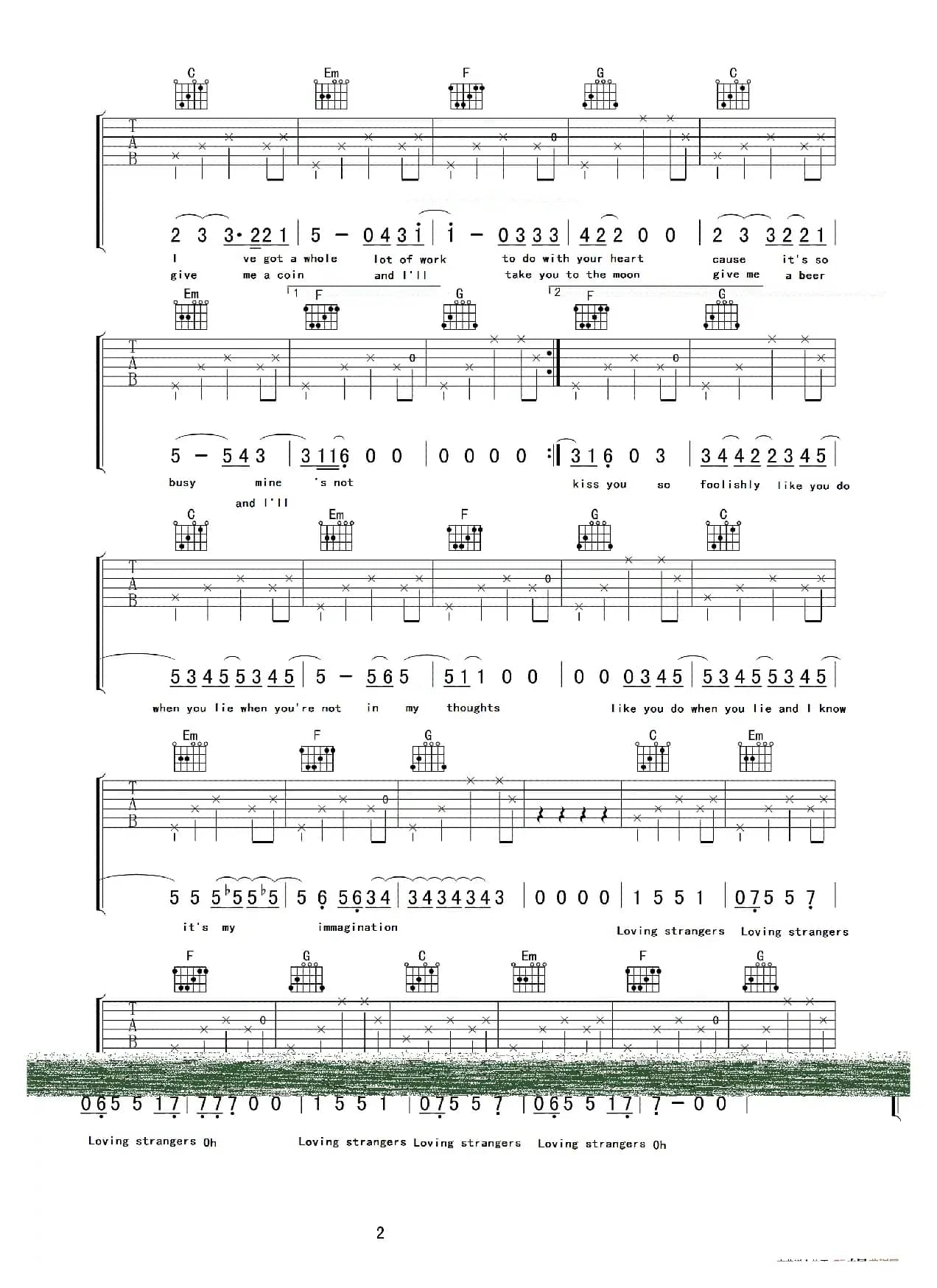 Loving strangers（吉他弹唱教学示范）