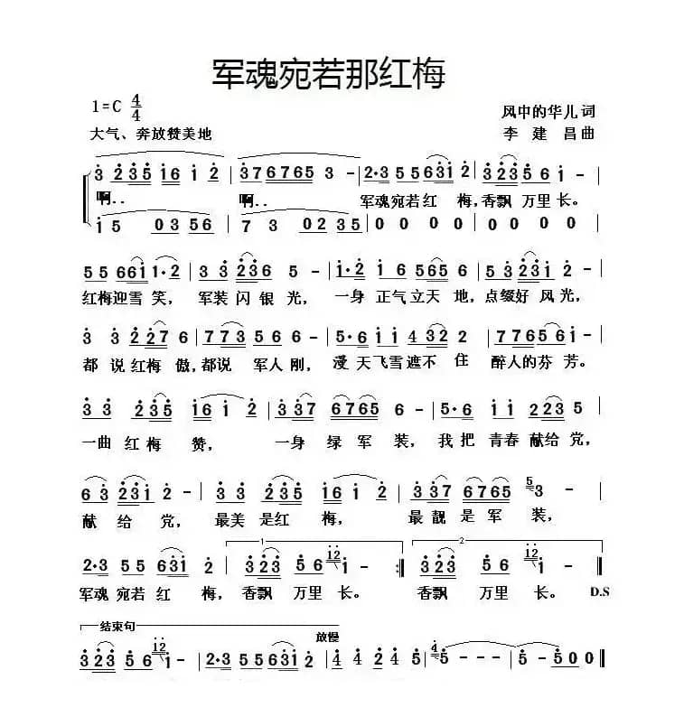 军魂宛若那红梅