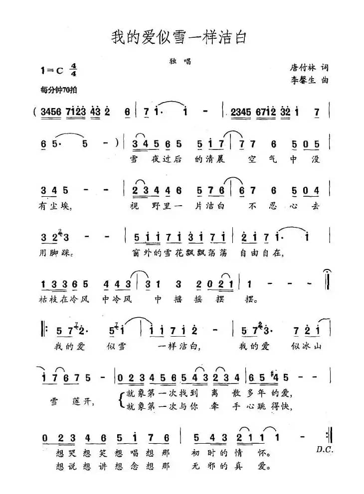 我的爱似雪一样洁白