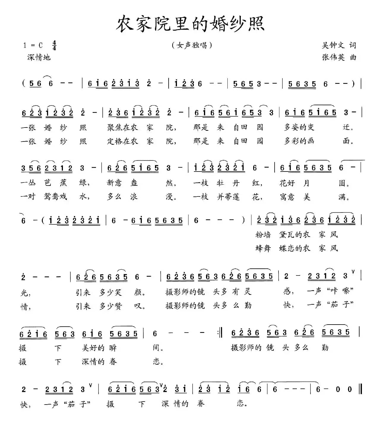 农家院里的婚纱照