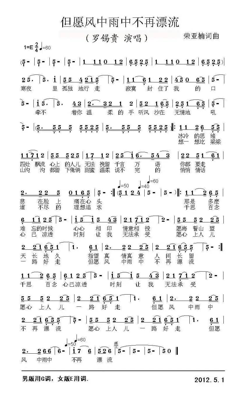 但愿风中雨中不再漂流