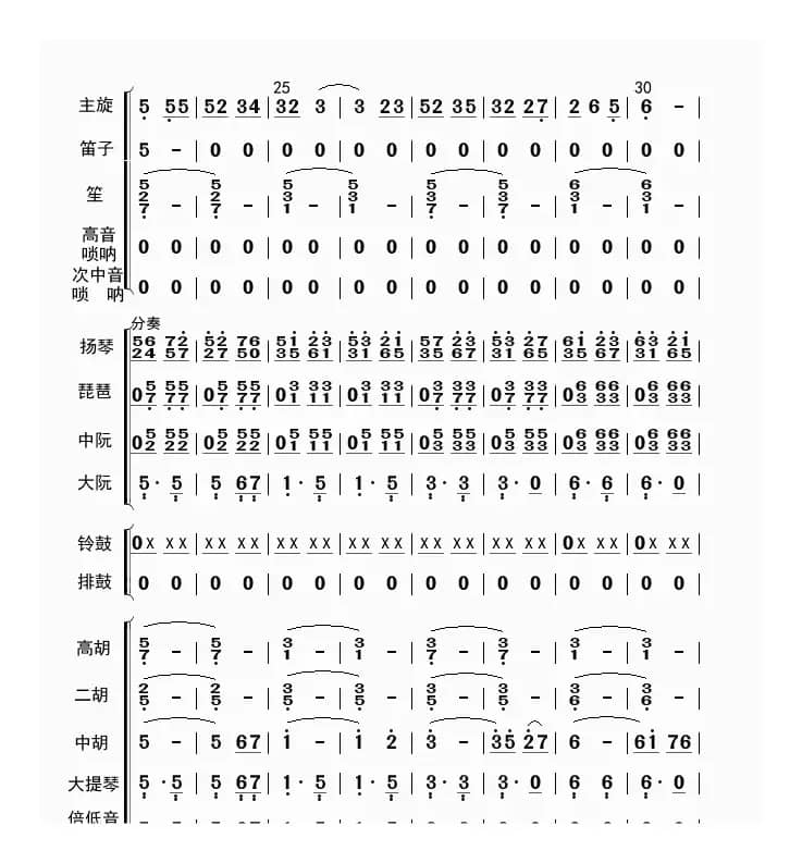 在希望的田野上（总谱）