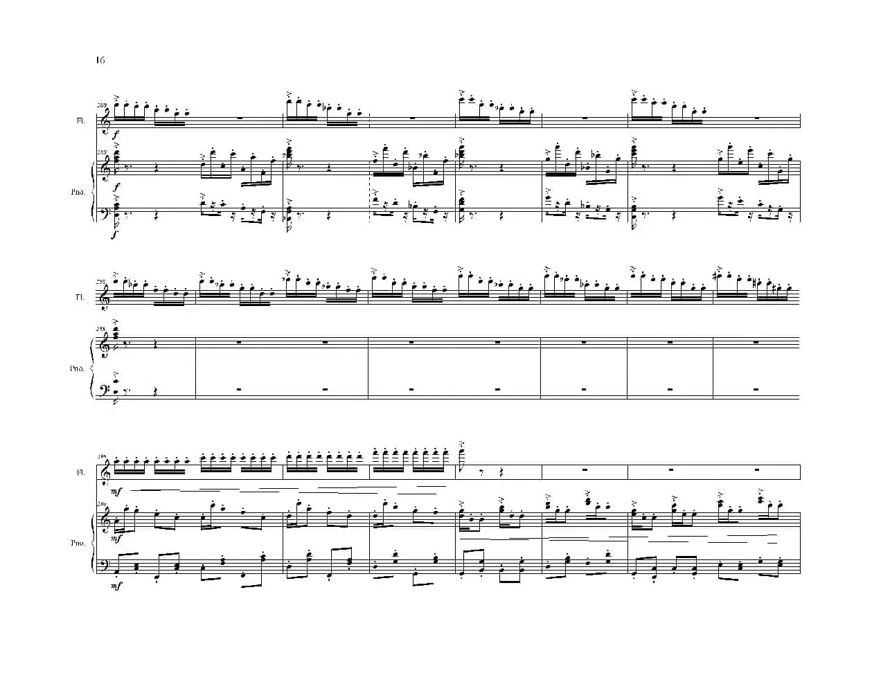 长笛独奏曲《伴你到天明》总谱（周开屏原创）