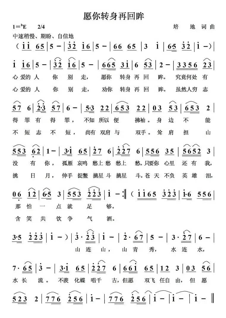 愿你转身再回眸