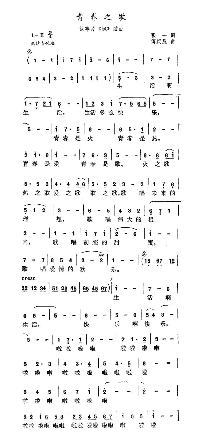 青春之歌（电影《枫》插曲）