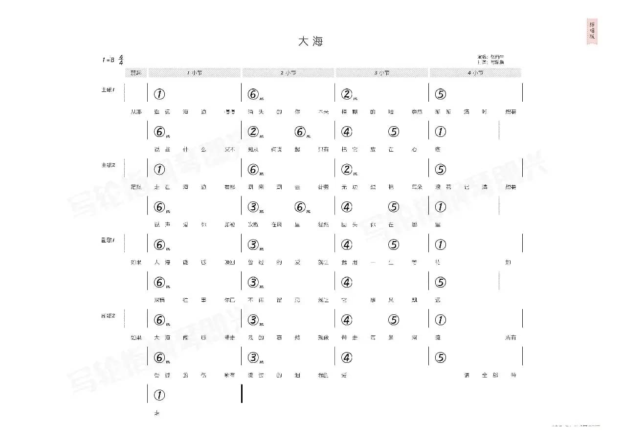 大海（简和谱）