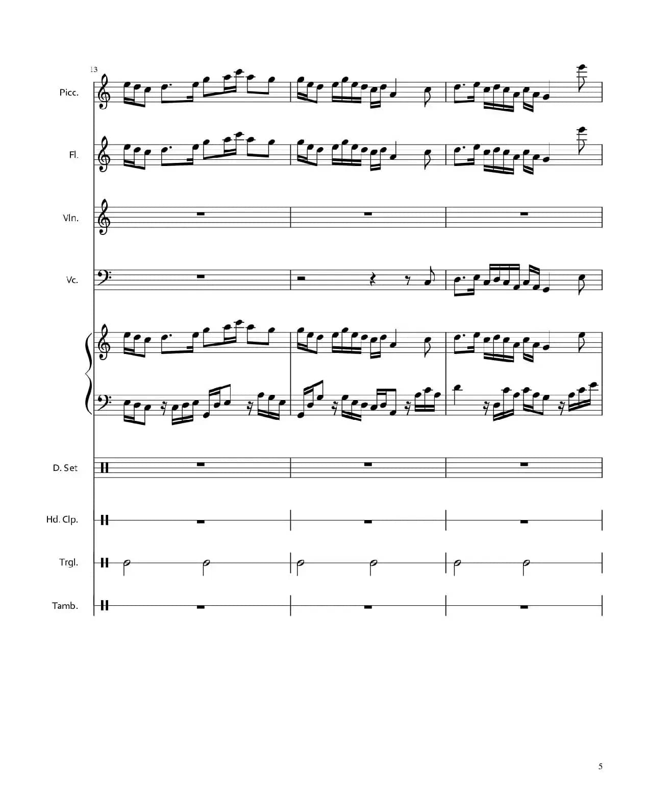 茉莉花（合奏谱）