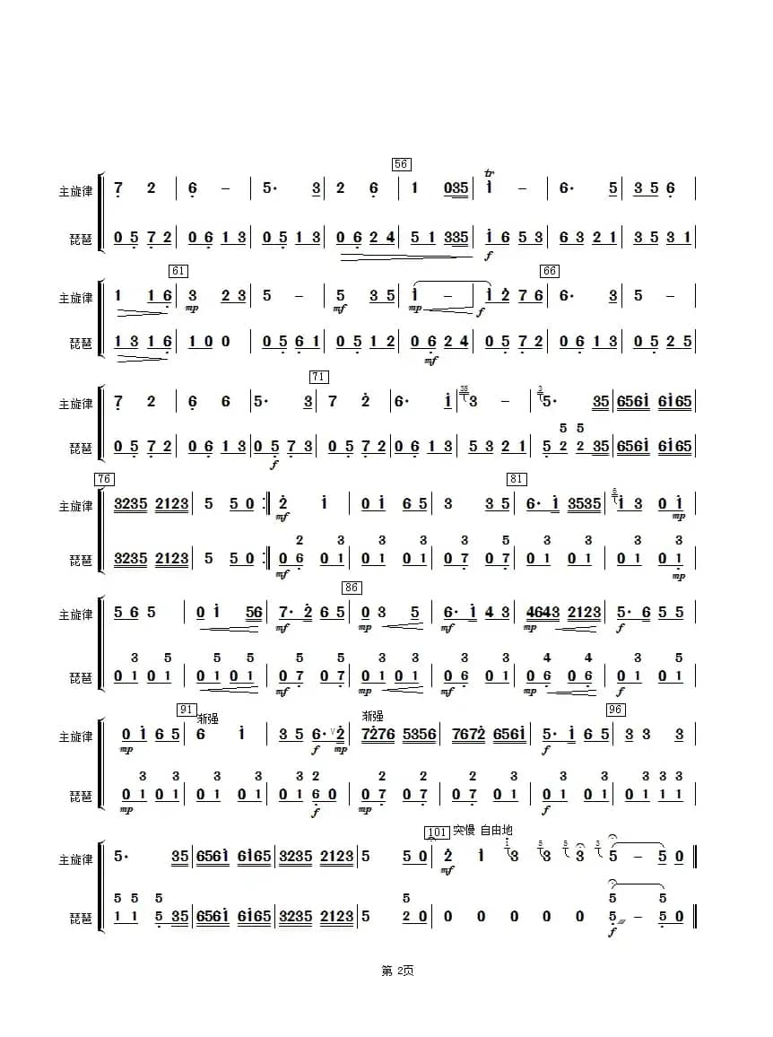 京调（琵琶分谱）