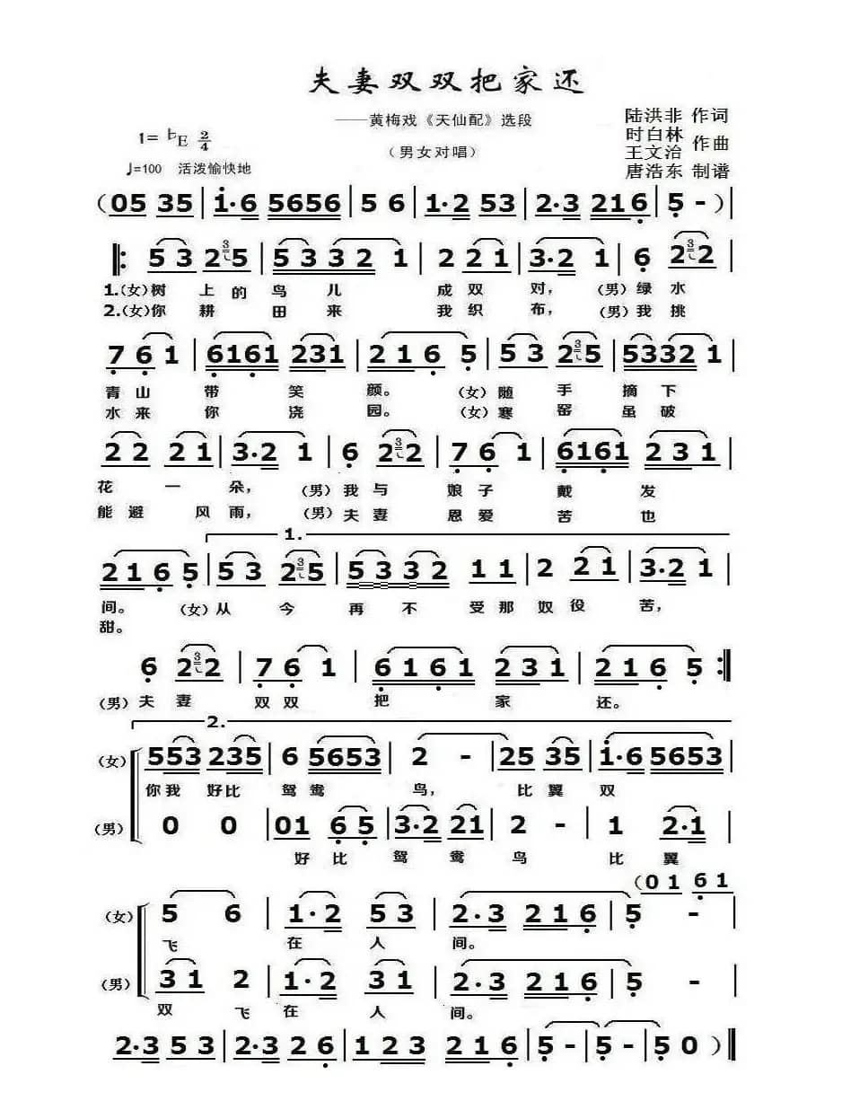 夫妻双双把家还