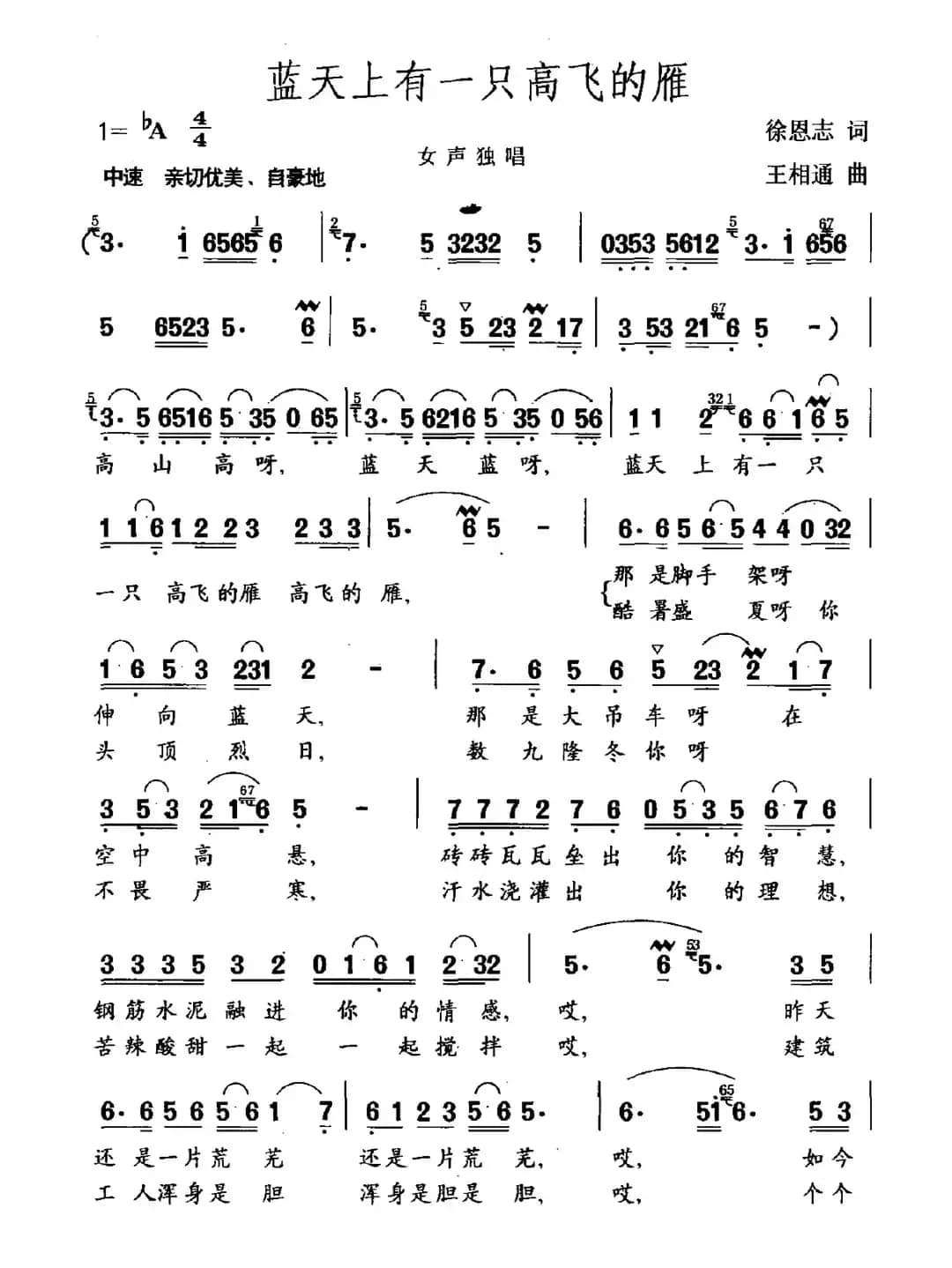 蓝天上有一只高飞的雁