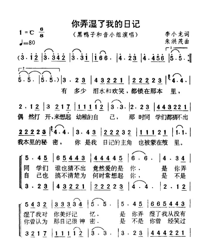 你弄湿了我的日记（黑鸭子组合）