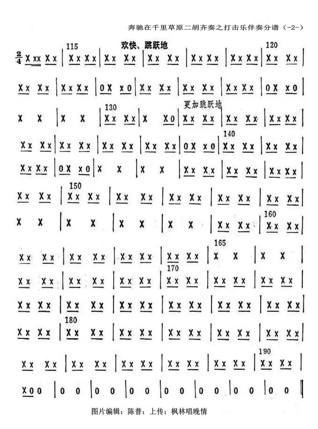 奔驰在千里草原（打击乐分谱）